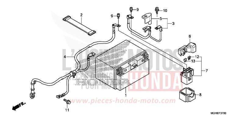 BATTERIE de VFR1200X "Crosstourer" Méca PEARL COSMIC BLACK (NHA64) 2014
